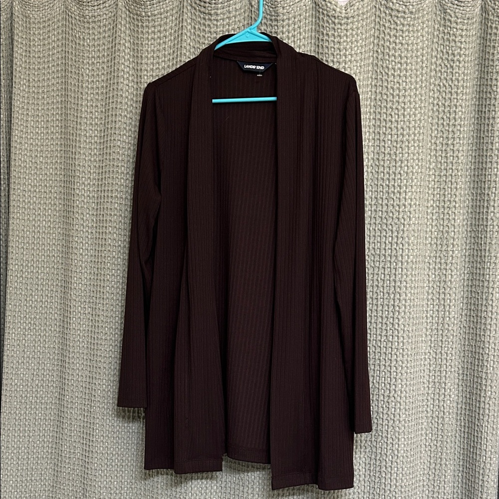 Chocolate brown ribbed cardigan